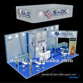 custom trade show booth with hanging ceiling